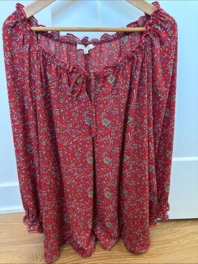 Red Floral woman’s blouse 3xl